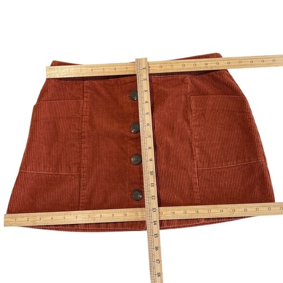 Chloe & Katie Orange Corduroy Miniskirt Youth Size XL Y2K 70s Clueless Preppy - Picture 5 of 6